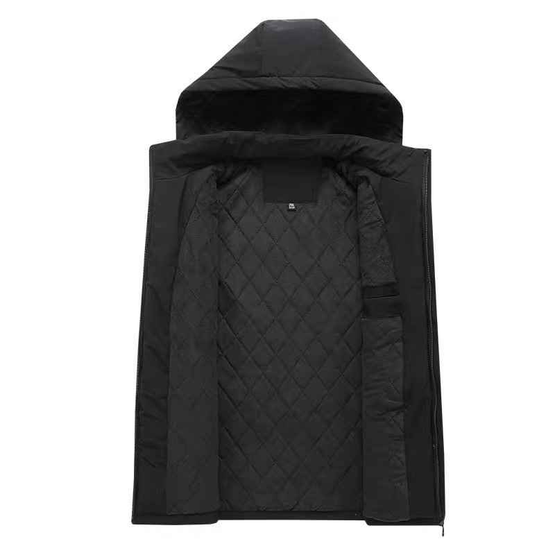 Abrigo de algodón con forro polar de tres barras para hombre talla grande impermeable abrigo de algodón cálido fábrica al por mayor LOGOTIPO imprimible