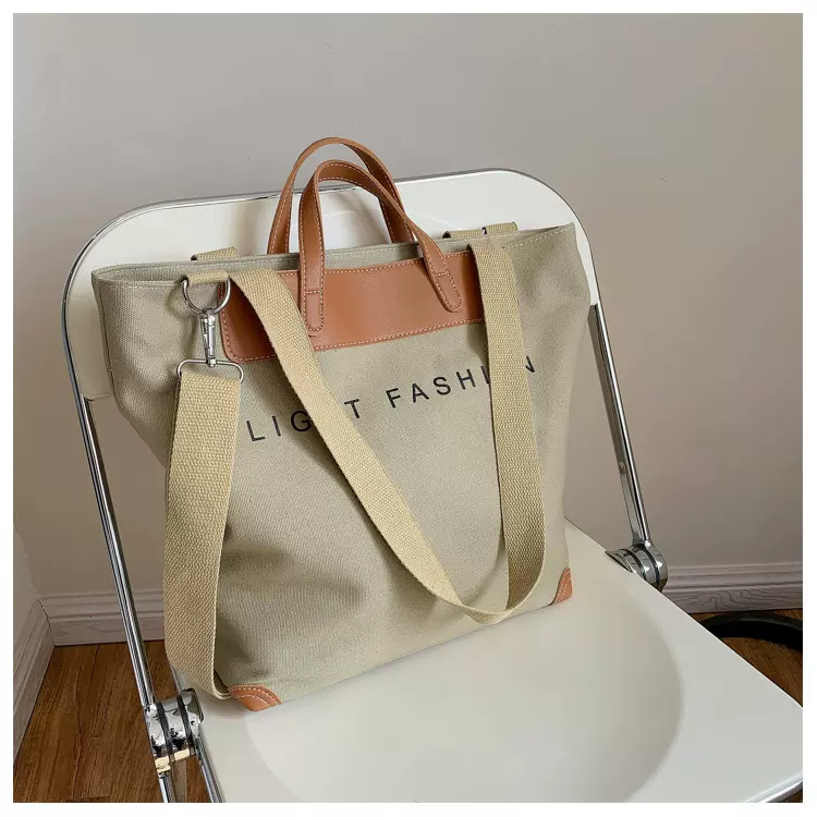 包包手提大容量帆布包新款ins韩风复古单肩斜挎托特包旅行包跨境