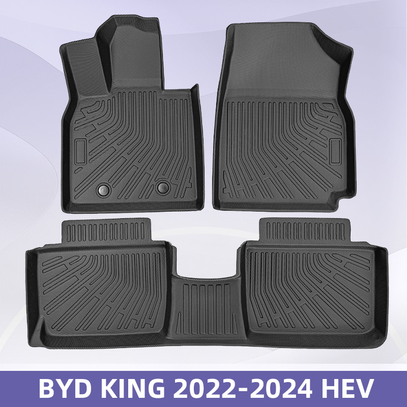Aplicable a BYD KING 2022 - 2024 HEV TPE Foot Pads 3D All Weather Material Backpack Pad