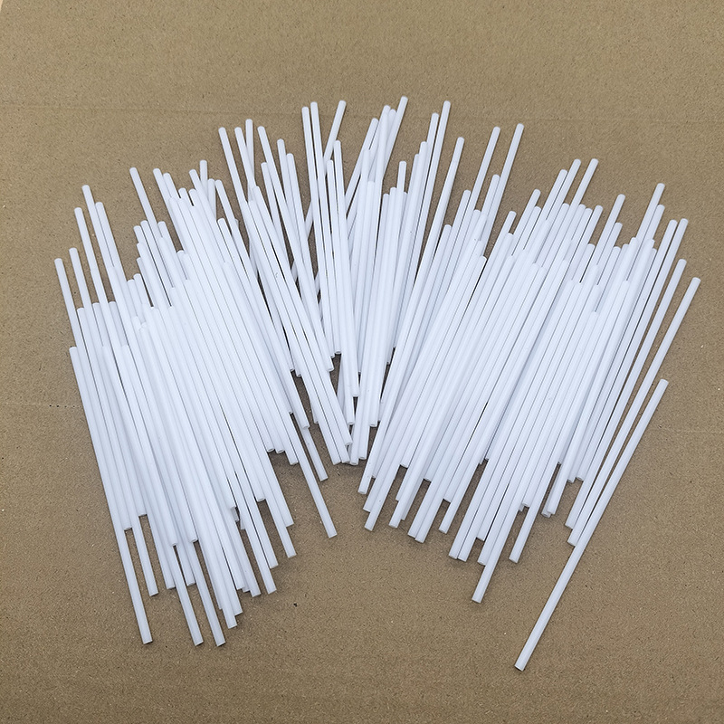 Calibre 2.5mm palo de plástico desechable grado alimenticio pp palo de plástico hueco piruola barra de goma blanca