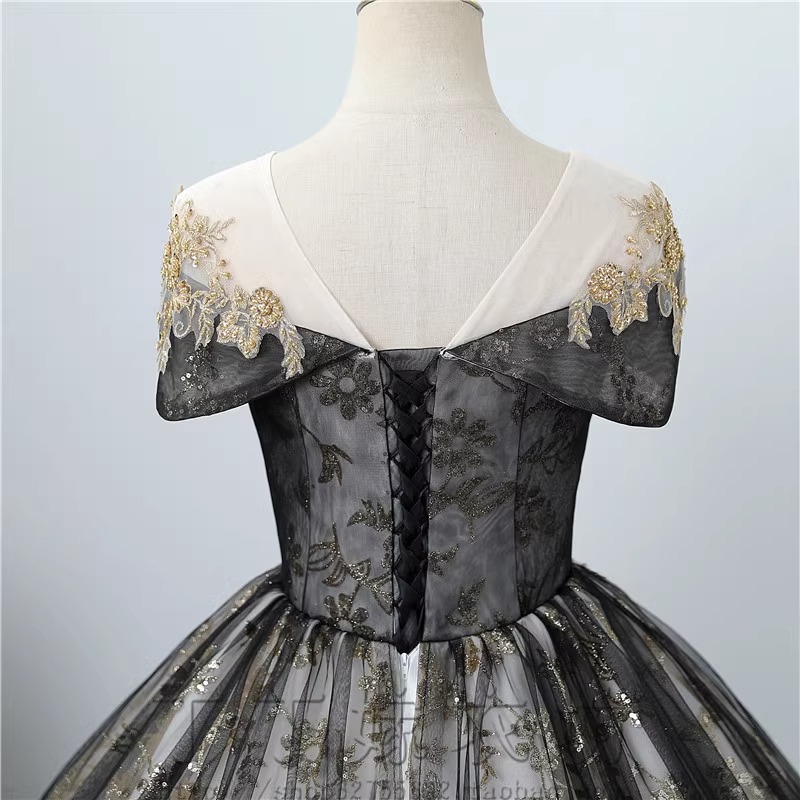 Nuevo vestido de rendimiento en color largo vestido de prueba de arte vocal anfitrión de reunión anual solo vestido de noche de la canción