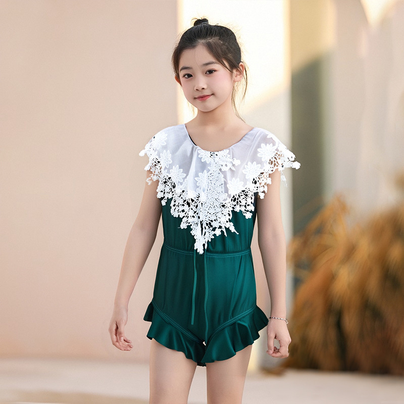 2025 traje de baño de una pieza para niños de estilo caliente liquidación gran promoción de secado rápido cómodo traje de baño de encaje de moda para niñas