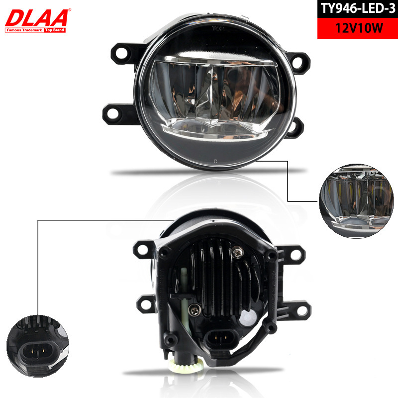 Aplicable a 17 - 18 años de Toyota Prado LED conjunto de lámpara de niebla delantera, nuevo tipo de lámpara de barra LED dominante luz diurna