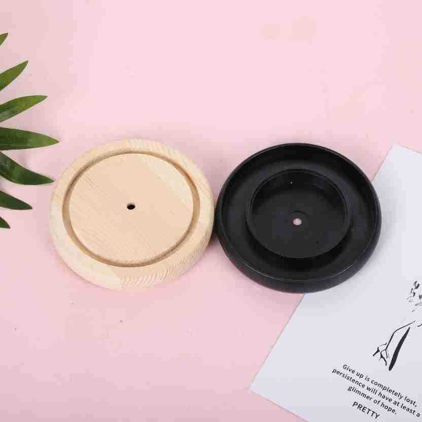 Solid Wood Eternal Flower Pine Round Base Mother and Son Crafts Table Lamp Base Nightlight Base Glass Cover Base