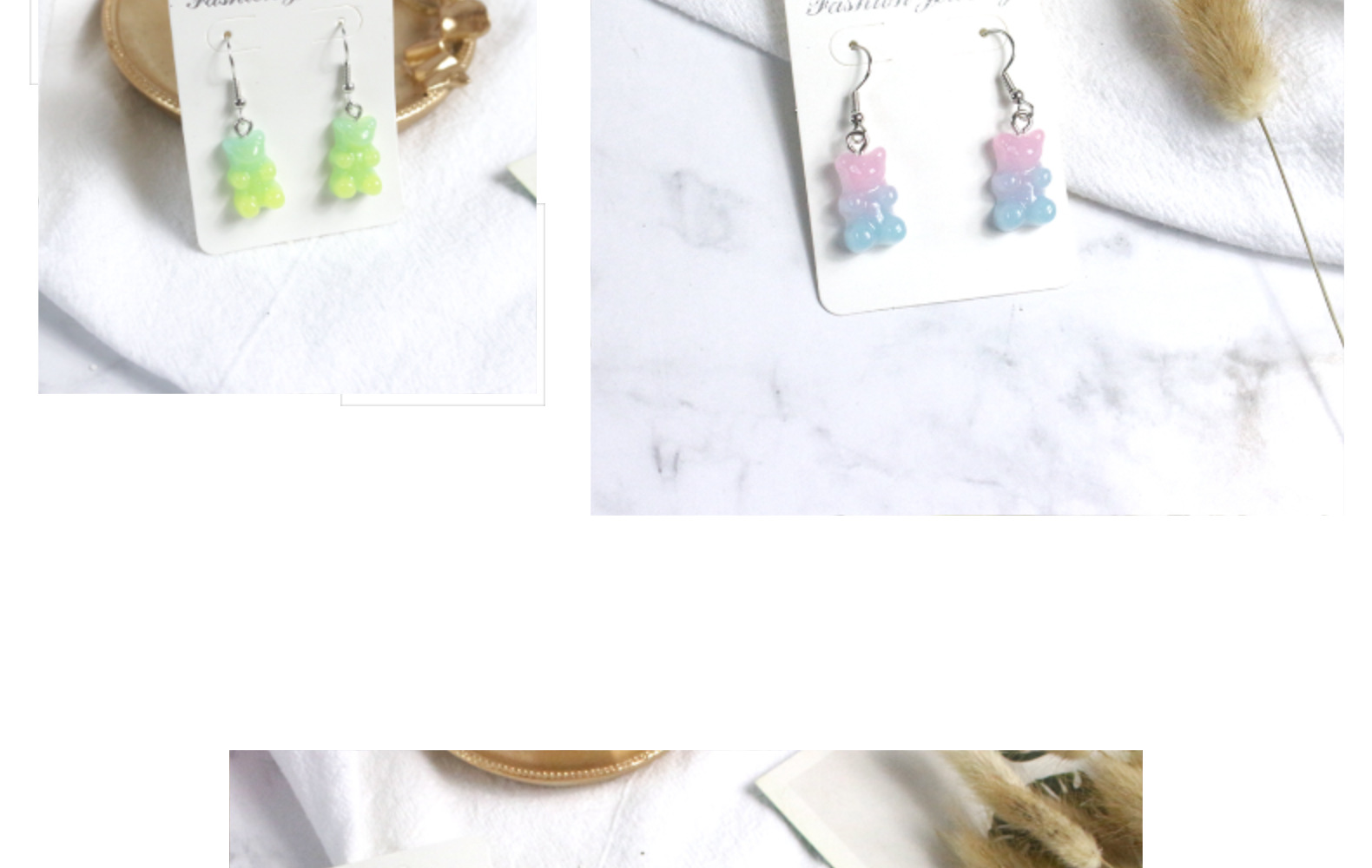 1 Pair Cute Bear Resin Women's Drop Earrings display picture 7