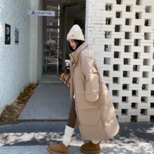 羽绒服女2025冬季新款90白鸭绒加厚立领长款外套潮ins