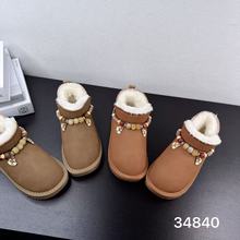 34840儿童雪地靴2025冬季加绒加厚女童棉鞋低帮宝宝棉靴雪地棉