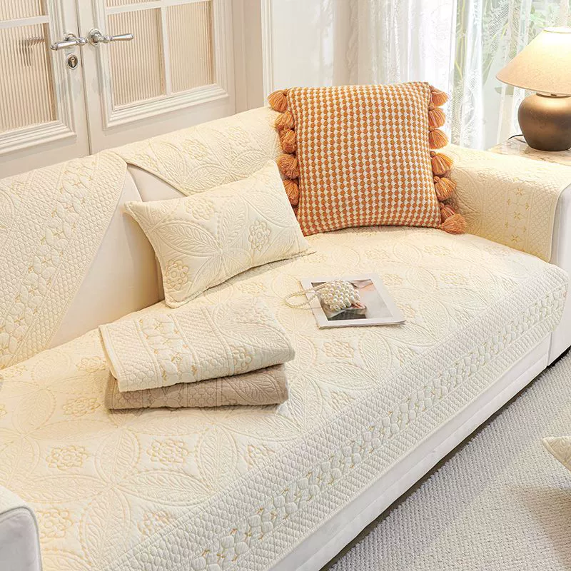Beige sofa, universal non-slip modern pillow
