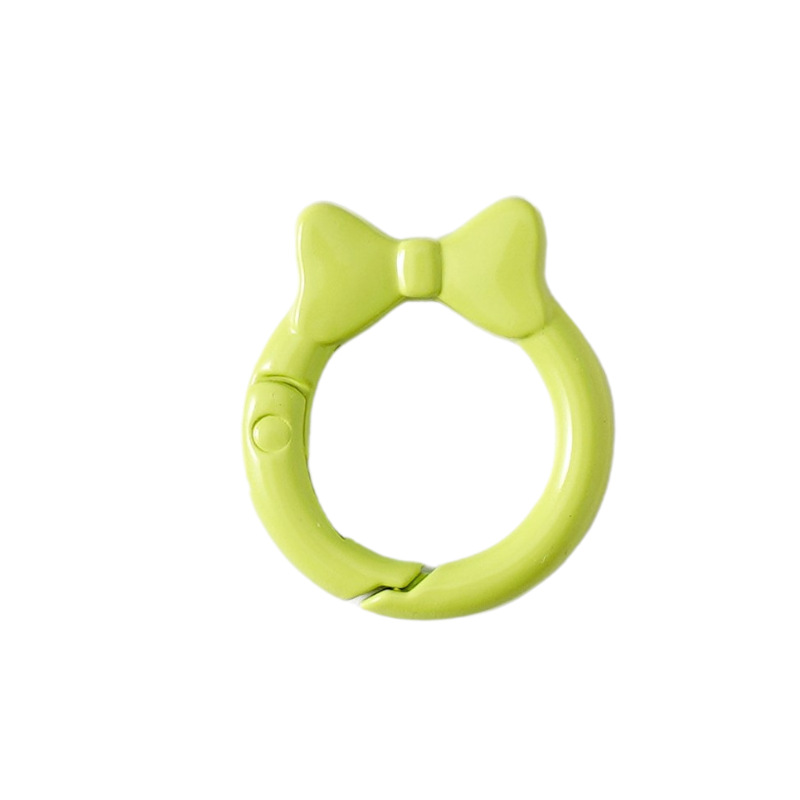 蝶結びカラースプリングバックル蝶ネクタイリング明るいスプリングリングキーホルダーDIY部品合金接続リング