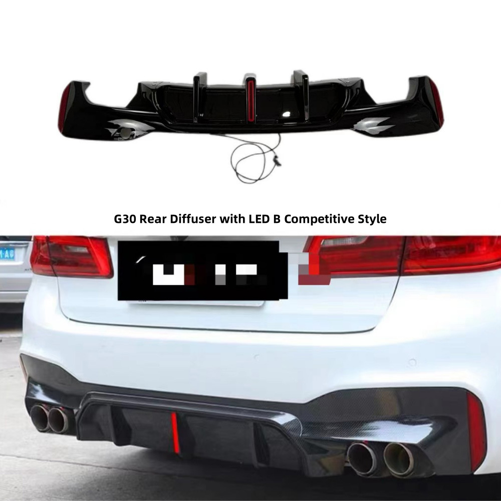 Suitable for Bmw 5 Series G30/G38 Rear Lip Racing M5 Model 17-21 Rear Diffuser Vertical Light Led Tail Lip