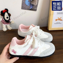 可爱KT猫刺绣德训鞋女2025新款韩系小众百搭板鞋休闲运动小白鞋女