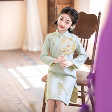 中式女童改良旗袍裙国风儿童亲子装旗袍2025新款母女旗袍连衣裙