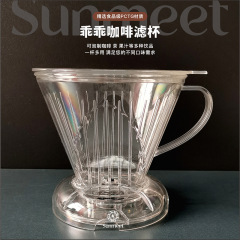 お利口なコップは濾紙の手で濾過します。V60はお茶のコーヒーフィルターを入れます。