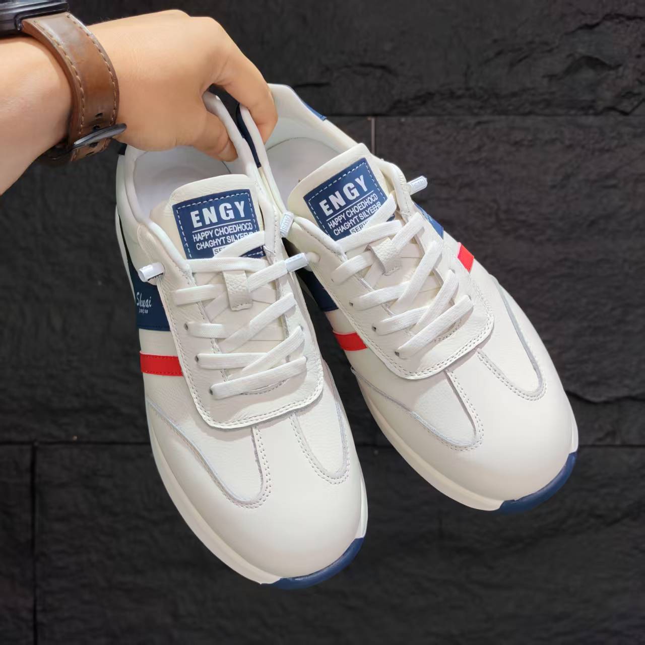 [Cuero de vaca] Nuevo cuero de vaca de negocios, deportes de ocio, estilo transpirable, fondo grueso, cuatro estaciones