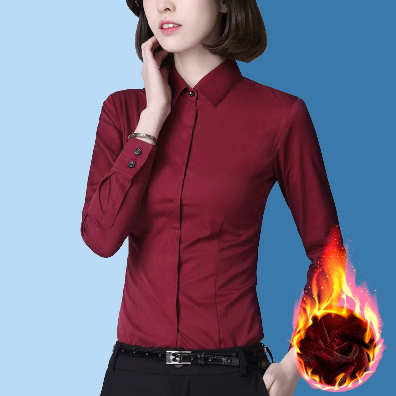 Плюс бархатная рубашка женская бархатная новая 2024 профессиональная рубашка с длинными рукавами