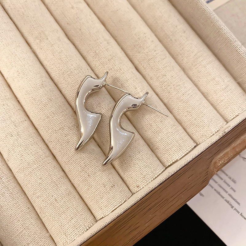 Pendientes de doble cara de la Perla del diamante de la aguja de plata Corea del Sur ins elegante pendientes de estilo frío pendientes de diseño de moda para las mujeres