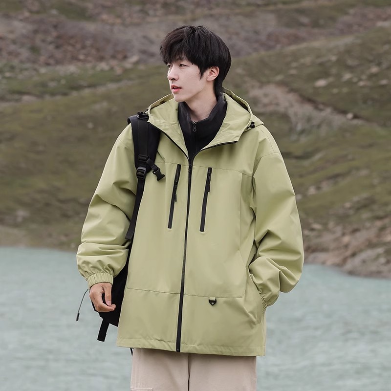 NASA春秋季防水登山服三合一可拆卸冲锋夹克外套男士2025新款衣服|undefined