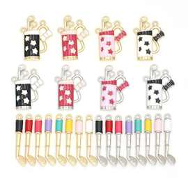 diy饰品合金滴油运动高尔夫球杆球桶车挂耳饰钥匙扣包包手作配件