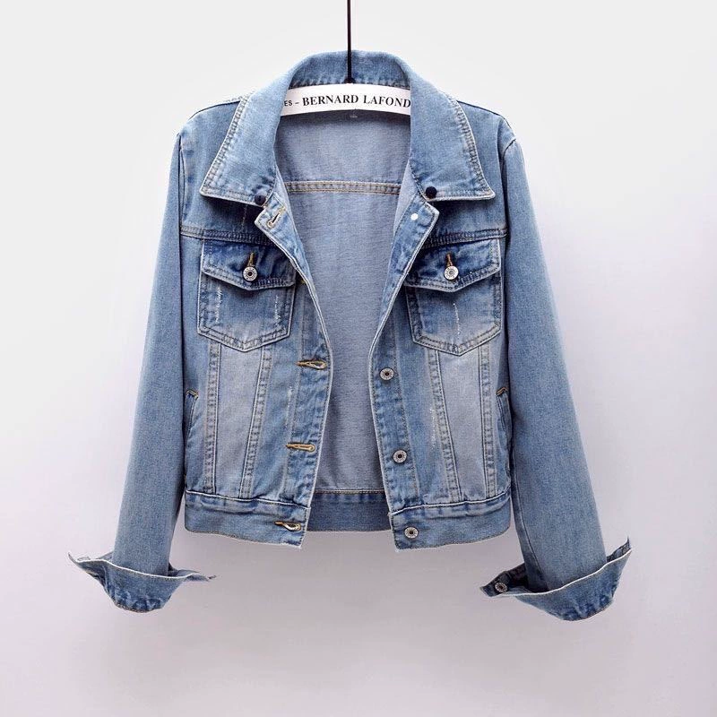 Джинсовая юбка, короткая осенняя куртка, облегающая толстовка с капюшоном и длинным рукавом для младших школьников, корейский стиль