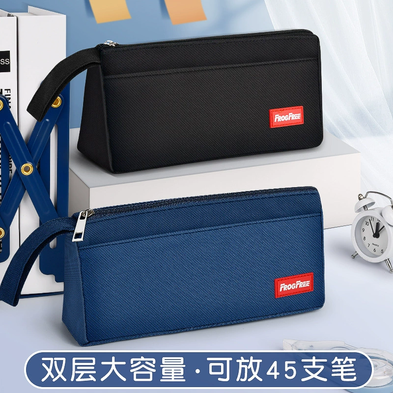Простая сумка для карандашей для учащихся начальной и средней школы Ins ветер двухслойная сумка для хранения канцелярских товаров