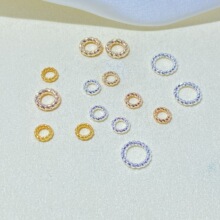 14K18K银色哑金包金麻花保色闭口圈连接圈手工DIY饰品配件