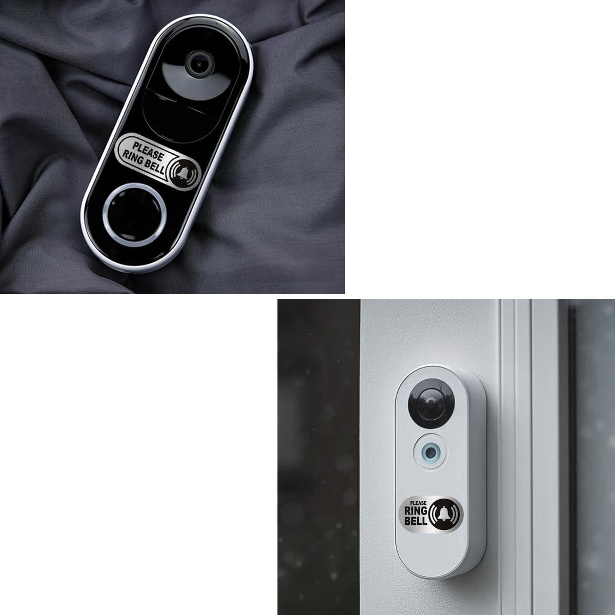 Amazon, por favor presione el timbre de la puerta, mini pegatinas impresas, calidad de cepillo plateado brillante se puede personalizar image 4