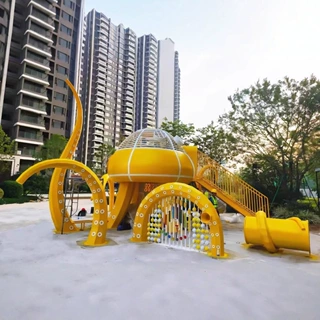 大型户外儿童无动力游乐设备地产小区室外不锈钢滑梯园林设施定制