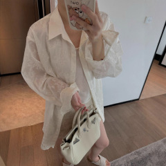 法式复古风重工刺绣衬衫女25秋季新款精致蕾丝刺绣韩系高级感衬衣
