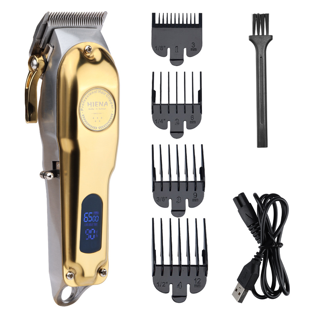 Cross-border exclusivo cuerpo completo de metal tijeras de peluquero profesional LCD pantalla digital tijeras de peluquero recargable pelo Clipper maquinilla de afeitar