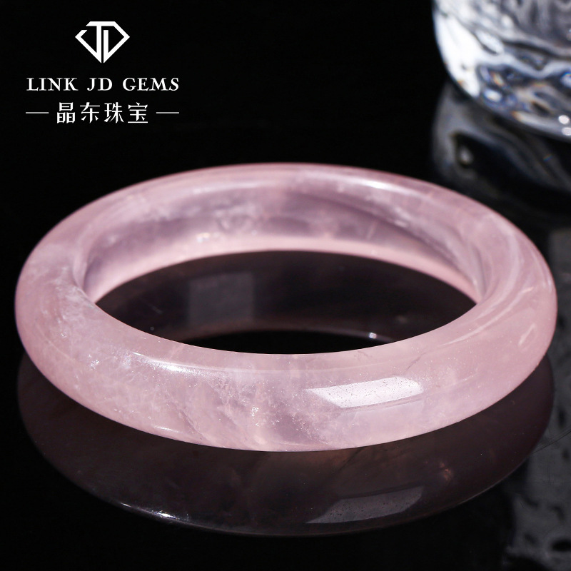 Jingdong jewelry natural pink crystal bracelet ice transparent hibiscus stone fashion simple girl style all-match bracelet wholesale