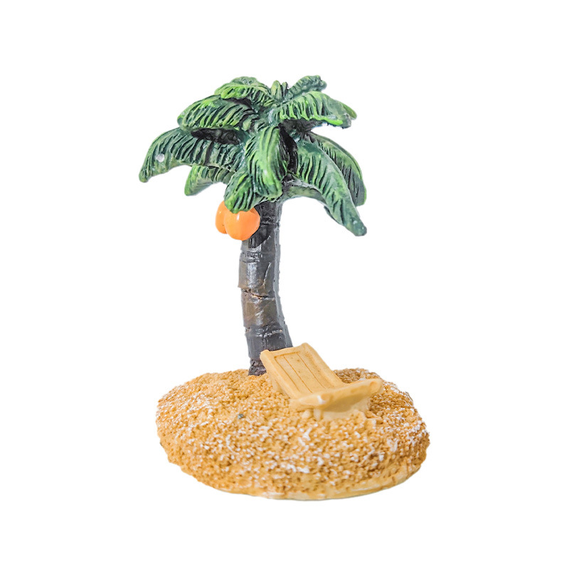 Maceta de micro-paisaje para suculentas, decoración de pecera con palmera de coco, estilo mediterráneo, fabricante mayorista