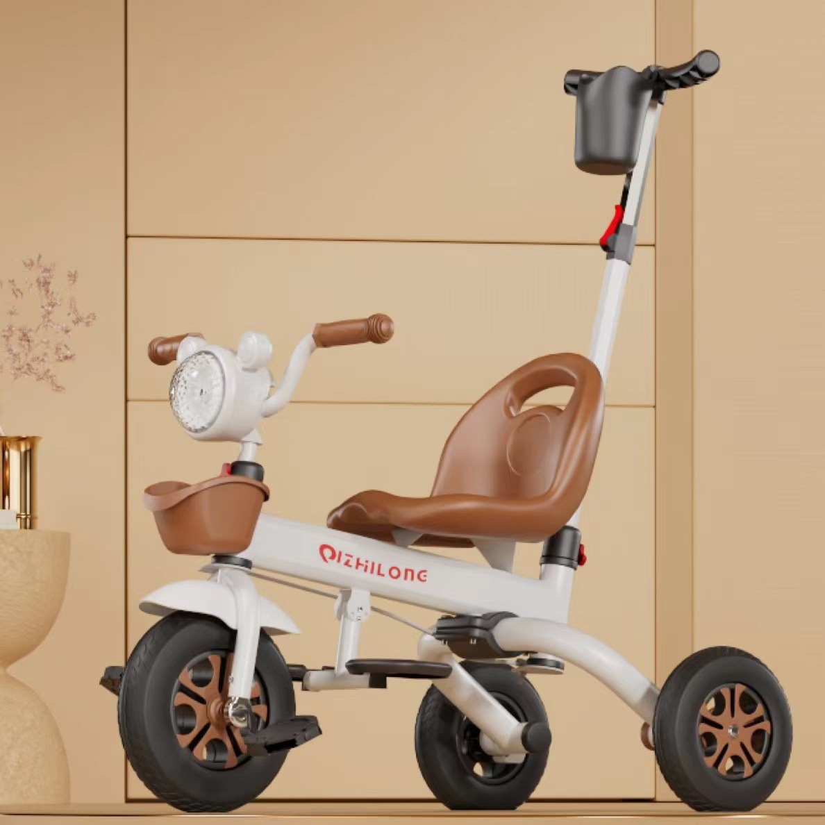 Spot al por mayor triciclo para niños multifunción plegable para bebés y niños pequeños pueden sentarse y acostarse música cochecito bicicleta