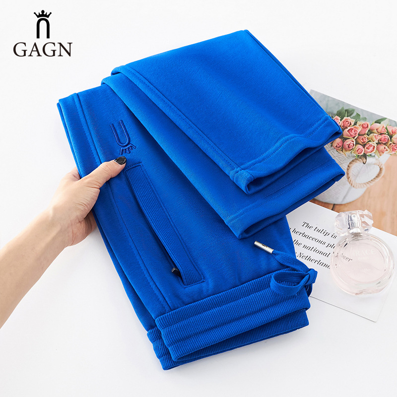 GAGN Explosive recommend American Retro Sports Pants Women's Cotton plus size Loose Lazy Style Exquisite Embroidered Casual Pants
