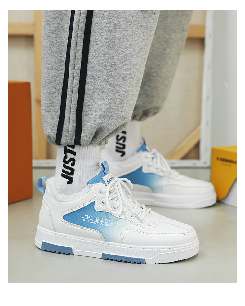 Basket Homme Plat Double Polaire Casual Chaude Hiver Chaussure de