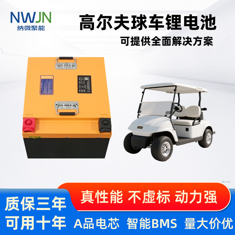 定制叉车高尔夫球车磷酸铁锂动力锂电池大容量观光车电瓶48V100Ah