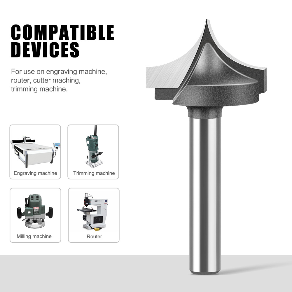 6mm mango cuchillo puntiagudo cuchillo de la carpintería de lujo fresadora CNC máquina de grabado herramienta cuchillo de la puerta cuchillo de talla