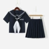 Set, bow tie, with short sleeve