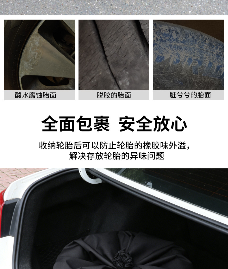 Tire Protective Cover, Spare Tire Storage Bag, Thickened Oxford Cloth Waterproof and Moisture-Proof Tire Drawstring Bag, Direct Sales from the Manufacturer