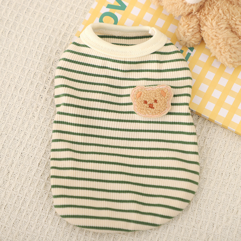 Summer Thin Vest Small Dog Summer Walking Dog Handsome Sleeveless Clothes Striped Teddy Cute Summer Dog Clothes