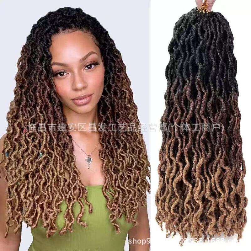 African Straight Gypsy Wavy Gypsy Faux Goddess Locs Ombre Crochet Hair African Straight Gypsy Wavy Gypsy Faux Goddess Locs Ombre Crochet Hair
