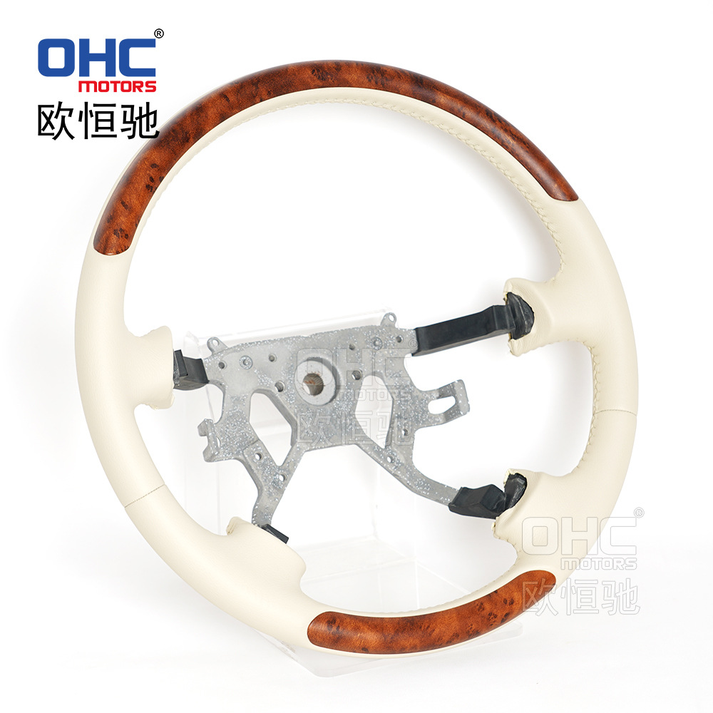 Suitable for Nissan 13-20 Patrol Y61 Car Steering Wheel Modified Peach Wood Lychee Leather Suv Steering Wheel