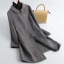 2025年秋款新款高端双面呢中长款大码女装双面羊毛大衣呢子外套女