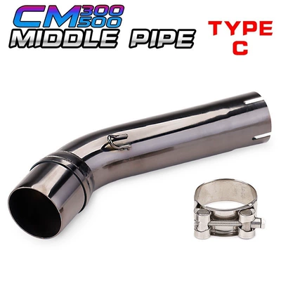 Exhaust pipe CM300 CM500X modified mid-section - titanium-black