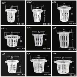 无土栽培水培蔬菜定植篮 塑料杯育苗 加深圆形种植篮 水耕固根器