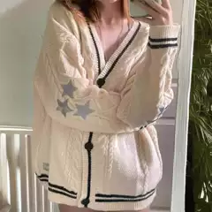 2025 Fall Winter Solid Long-Sleeve Cardigan for Women Chic Office Batwing Knit Sweater Single-Breasted Autumn Coat