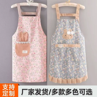 厂家定制碎花裙围裙棉布肩带围裙厨房家用做饭碎花围裙供应围裙