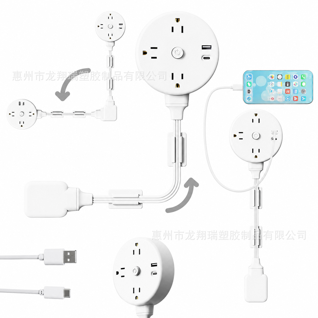 Nuevos productos transfronterizos Electrical Outlet Extender Enchufe Sofá Mesilla de noche Expansor