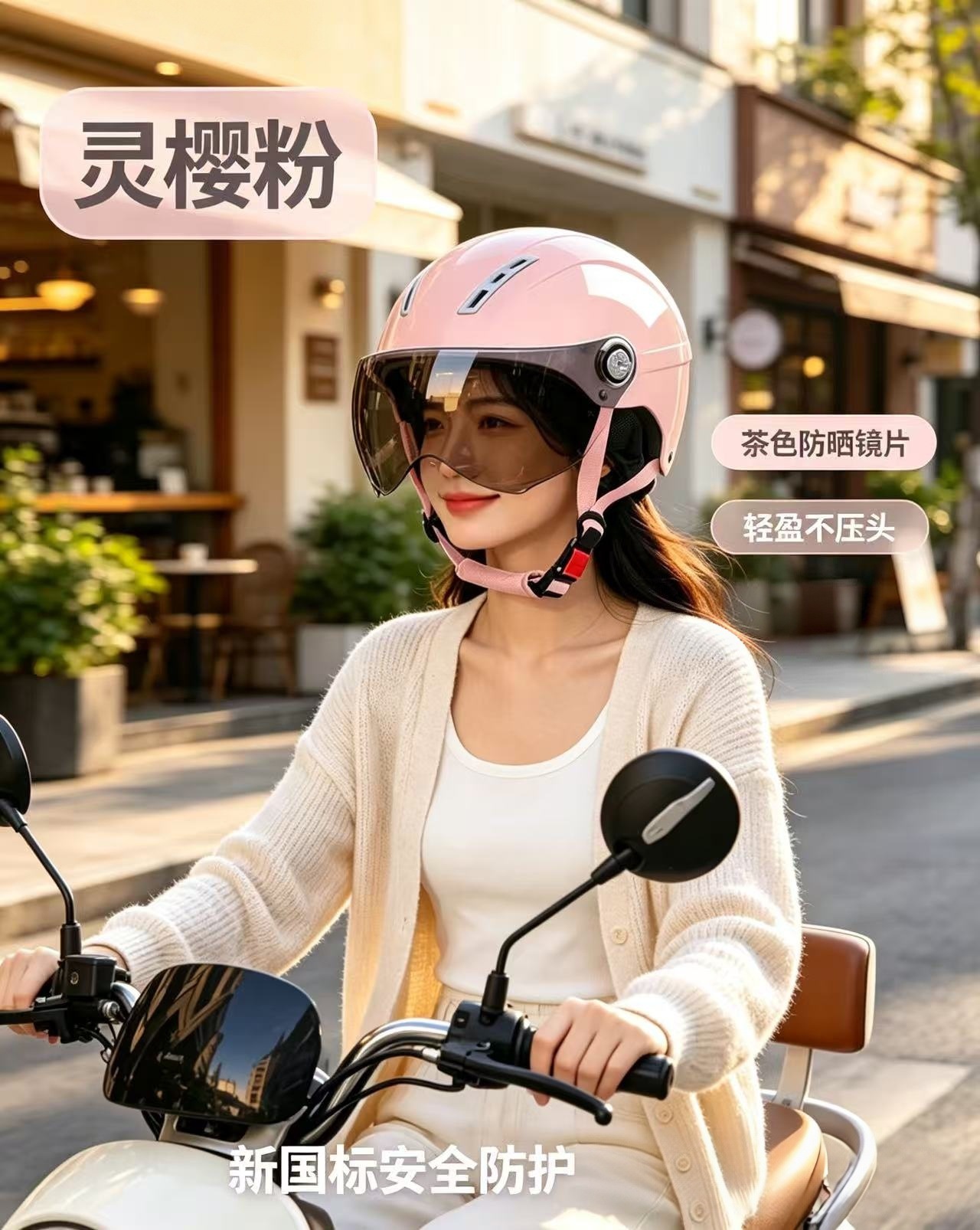 3C Certified Electric Vehicle Helmet, Women's Motorcycle Helmet, Men's All-Season Safety Helmet, Summer Ventilation, Sun Protection and Warmth