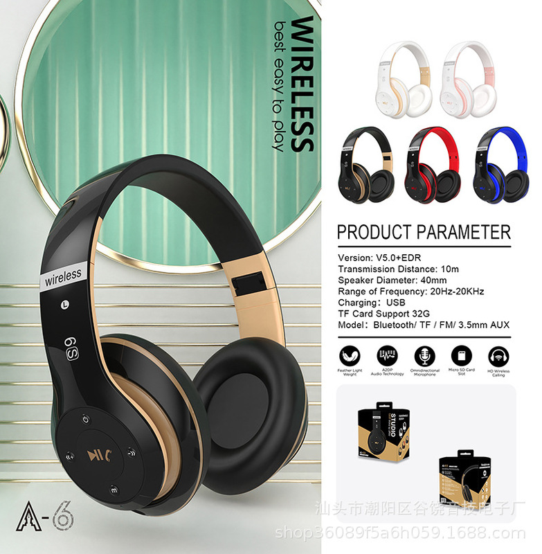 Wireless Bluetooth Headset 5.0 Chip Head-Mounted Gaming E-Sports High-Quality Sound Long-Lasting Music Listening Universal E-Sports Headset