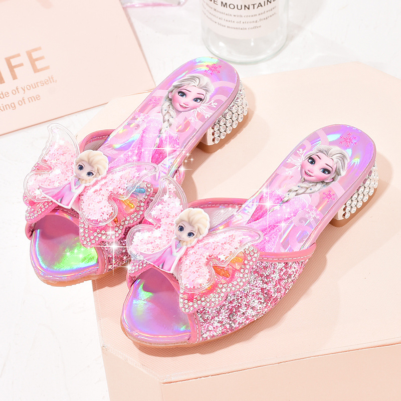 Zapatillas de tacón alto para niñas Aisha zapatos de cristal para niños lindos de moda de verano pequeña princesa niña Zapatillas Nuevo